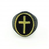 Mat Siyah Renk Gamerloot  Erkek Haç Yüzük - 3