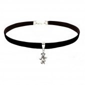 Siyah Renk Kadife Ayıcık Choker Kolye - 1