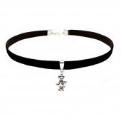 Siyah Renk Kadife Ayıcık Choker Kolye - 5