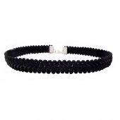 Siyah Örme Kadın Choker Kolye - 1