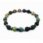 Yeşil Akik & Hematit Erkek Doğal Taş Bileklik - 2