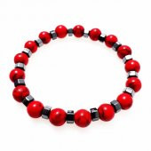 Kırmızı Turkuaz & Hematit Erkek Doğal Taş Bileklik - 1