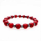 Kırmızı Turkuaz & Hematit Erkek Doğal Taş Bileklik - 2