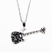Gümüş Renk Erkek Gitar Kolye - 2
