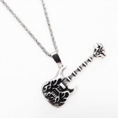 Gümüş Renk Erkek Gitar Kolye - 3
