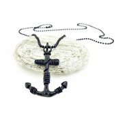 Mat Siyah Renk Erkek Çapa Kolye - 1