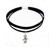 Siyah Renk Kadife -Süet İkili Ayıcık Choker Kolye - 3