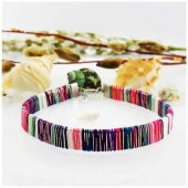 Karışık Renkli Yassı Kadın Halhal - 1