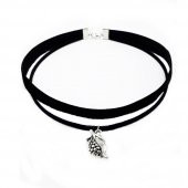 Gümüş Renk Nar Kadife -Süet Choker Kolye - 1