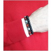 İkili Kombin Erkek Sodalit - Akik - Hematit - Oniks Doğal Taş Bileklik - 4