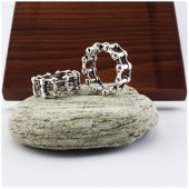 Gümüş Kaplama Zincir Erkek Yüzük - 1