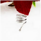 Gümüş Kaplama Kadın Yılan Yüzük - 1