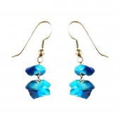 Turkuaz Renk Kadın Kırık Doğal Taş Küpe - 2