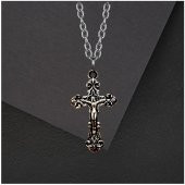 Gümüş Renk Erkek - Kadın Haç kolye - 2