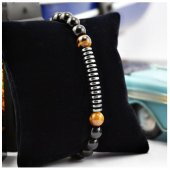 Kaplangözü Hematit Oniks Erkek Doğal Taş Bileklik - 1