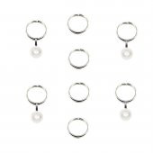 Gümüş Renk İncilili Kadın Saç Küpesi - 1