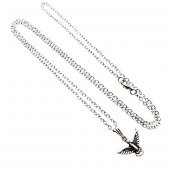 Gümüş Kaplama Albatros Kuşu Kadın - Erkek Erkenci Kuş Dizi Kolye - 1