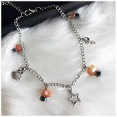 Akik & Hematit Doğal Taş Deniz Kabuğu Halhal - 1