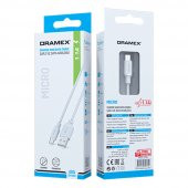 Dramex D11MK Micro USB Data/Şarj Kablosu 1.1A 1mt Beyaz - 5