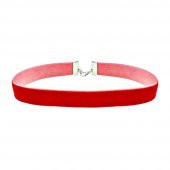 Kırmızı Renk Kadife 1.5 cm Kadın Choker Kolye - 1