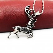 Gümüş Renk Kadın Geyik Kolye - 1