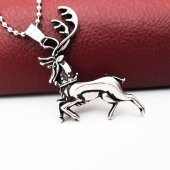 Gümüş Renk Kadın Geyik Kolye - 2