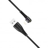 Syrox C106 Lightning 90 Derece RGB Led 1mt 2A Data/Şarj Kablosu Siyah - 2