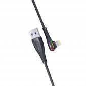 Syrox C106 Lightning 90 Derece RGB Led 1mt 2A Data/Şarj Kablosu Siyah - 3