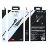 Syrox C106 Lightning 90 Derece RGB Led 1mt 2A Data/Şarj Kablosu Siyah - 5