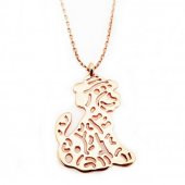 Rose Kaplama Köpek Objeli Kadın Kolye - 1