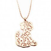 Rose Kaplama Köpek Objeli Kadın Kolye - 3