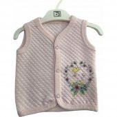 Bibaby Kapitone Çiçekli Kedi Yelek 61422 Pembe - 1