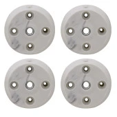 Mobilya Masa Sehpa Ayağı Bağlantı Aparatı Düz Ayak Tabanı Beyaz (4 ADET) - 2