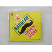 CAM İÇİ SARI DEKOR PLAKA KARE BABALAR ÖNDEN GİDER (11x11cm) YAPIŞTIRMALI (Dekor Levha) SARI PLAKA - 1