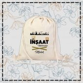 İnşaat Mühendisi Melek Tasarımlı Büzgülü Bez Çanta - 1