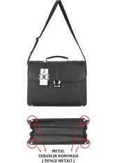 Deri Evrak Çantası Laptop Bölmeli 15.6"İnç Taban Korumalı 8683255011315 - 5