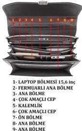 Deri Evrak Çantası Laptop Bölmeli 15.6"İnç Taban Korumalı 8683255011315 - 8