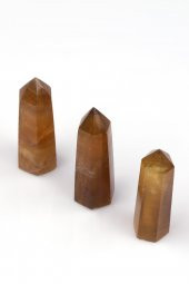 Sarı Florit Doğal Taş Obelisk Parça - 1