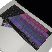 Macbook Kılıf Air Pro Klavye Koruyucu M1-M2-M3 (Türkçe Q) TouchID'li A2681 A3113 A2941 A3114 A2442 A2485 ile Uyumlu Ombre - 1