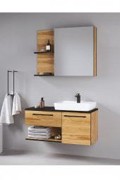 Turkuaz Duru Etajerli Lavabo 50 40 cm,Denko Piramit 90 Alt Modül - 3