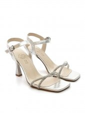 Potinonline K543 Kadın Taşlı Açık Abiye Topuklu Ayakkabı - 3