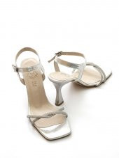 Potinonline K543 Kadın Taşlı Açık Abiye Topuklu Ayakkabı - 5