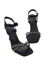 Potinonline K543 Kadın Taşlı Açık Abiye Topuklu Ayakkabı - 8