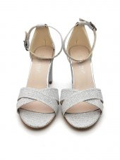 Goldstep 157 Kadın Çapraz Simli 7cm Kalın Topuk Tekbant Ayakkabı - 8