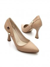 Goldstep 1130 Kadın Düğmeli Stiletto Topuklu Ayakkabı - 8