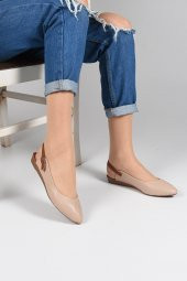 Potinonline 107 Kası Arkası Açık Tokalı Düz Babet - 8