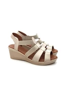 Goldstep 1186 Kadın Lastikli Comfort Feta Topuk Sandalet - 4