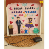 Kişiye Özel Işıklı Ahşap Anahtarlık - 2