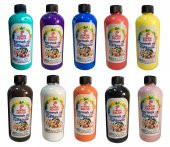 Parmak Ve Yüz Hobi Boyası 500ml  10 Renk  RedRose - 1