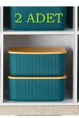 2 Adet Yeşil Storage 13 Lt Dekoratif Dolap Düzenleyici Kutu Hobi Oyuncak Ayakkabı Saklama Kabı - 3